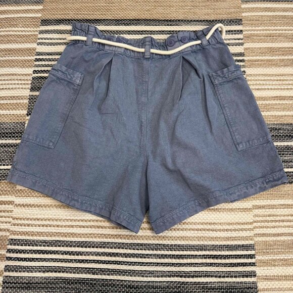 Free People Women's Coney Beach Shorts Bohemian Linen Blend Blue Mirage Size Med - Picture 7 of 13